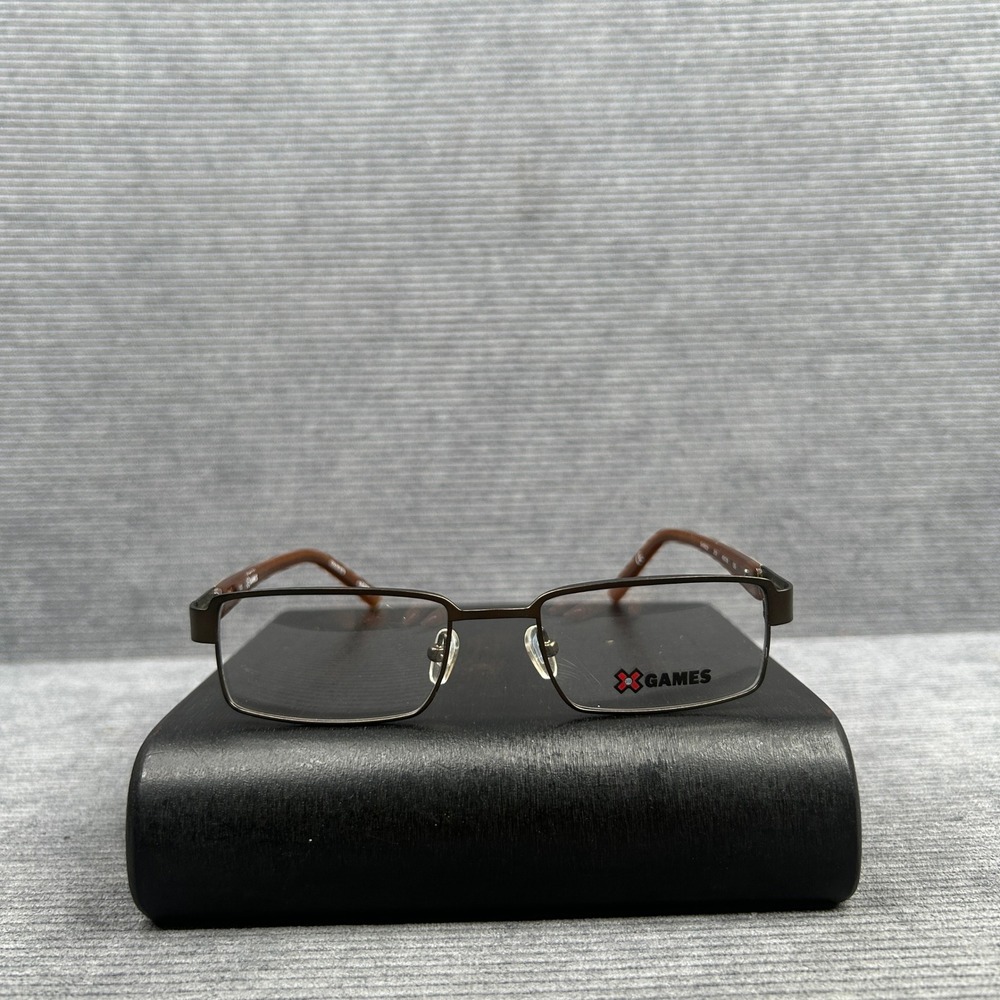 Flexon X Games Shred 210 Brown Rectangular Y2k Eyeglasses Frames 49-18-135 ESPN